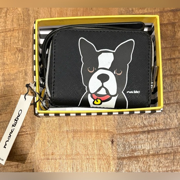 Marc Tetro French Bulldog Boston Terrier Bulldog Wallet Wristlet Gift Box NWT - Picture 1 of 5